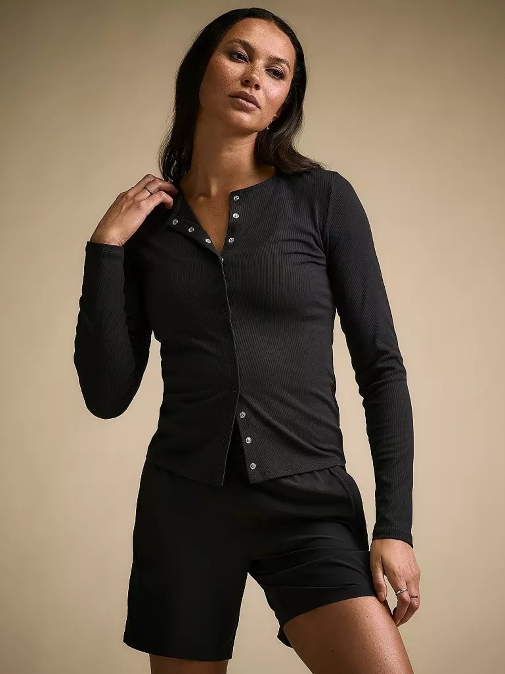 CALIA Women's Everyday Rib Snap Cardigan size L new